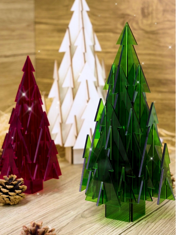 laser cut christmas ornaments 3d tree