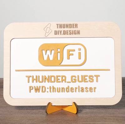 wooden wifi password sign cover