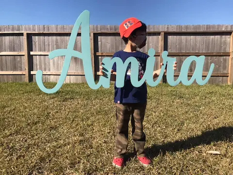 laser cut name sign