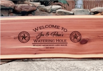 wood laser engraving advertising sign