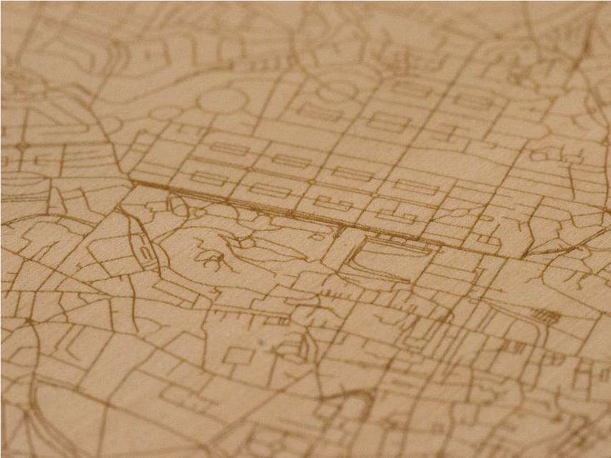 wood laser engraving plywood map