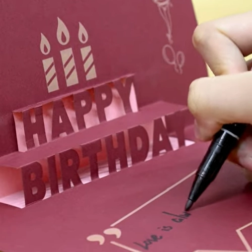 laser cutting 3d birthday card 3