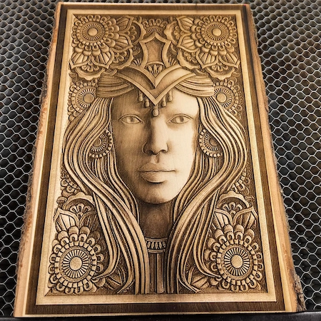 laser engraved photos on wood basswood