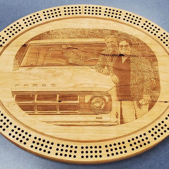 laser engraved photos on wood cherry wood