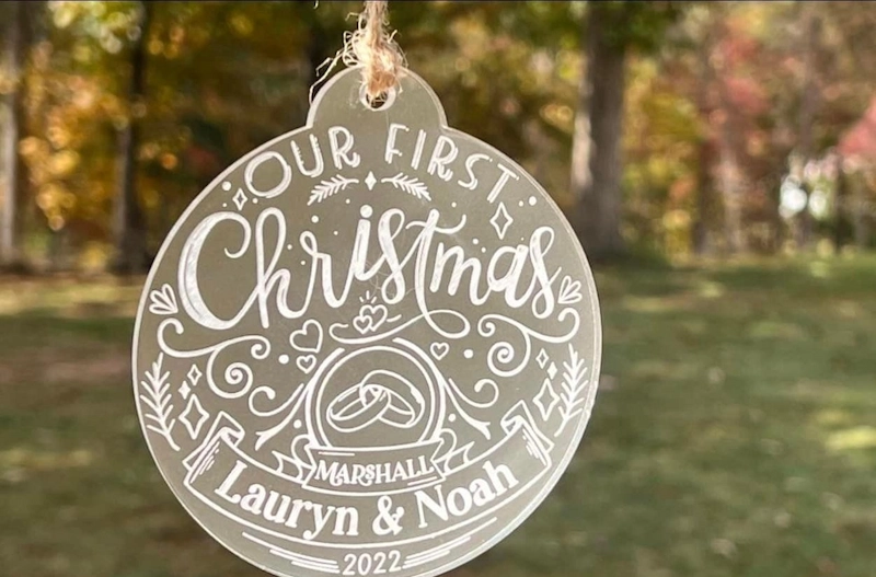 laser engraving acrylic ornament