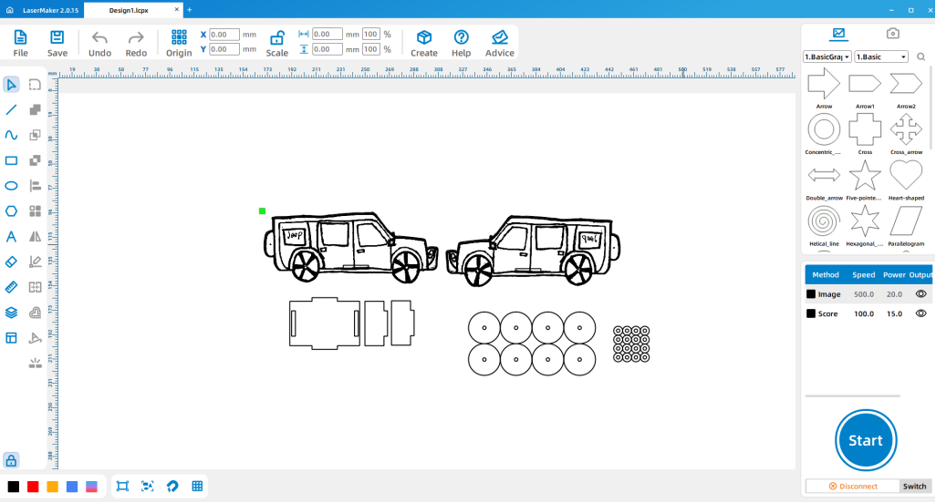 software drawing Music car 3