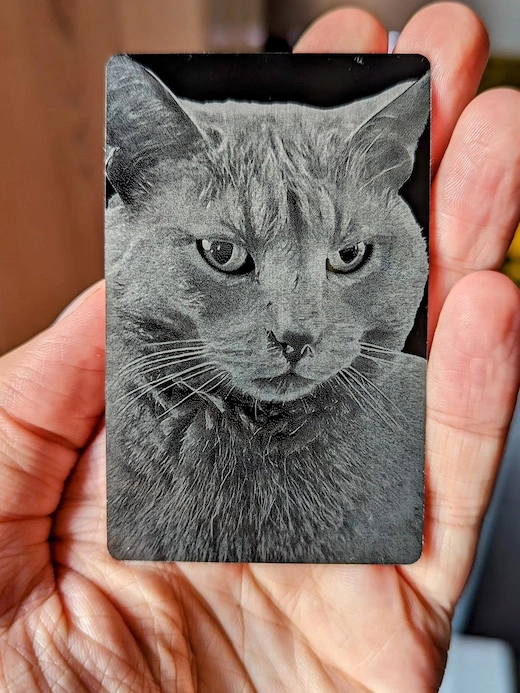 laser engraving aluminum photo