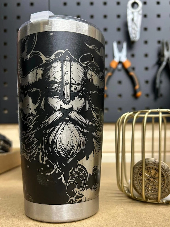 tumbler laser engraver coated metal