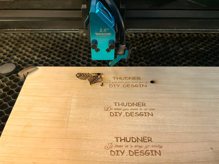 laser engraver wooden bookmark cutting