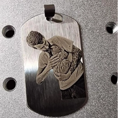 laser engraving metal stainless steel man