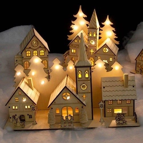 christmas laser engraving ideas house model