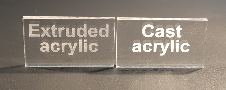 Cast vs extruded laser engraved acrylic