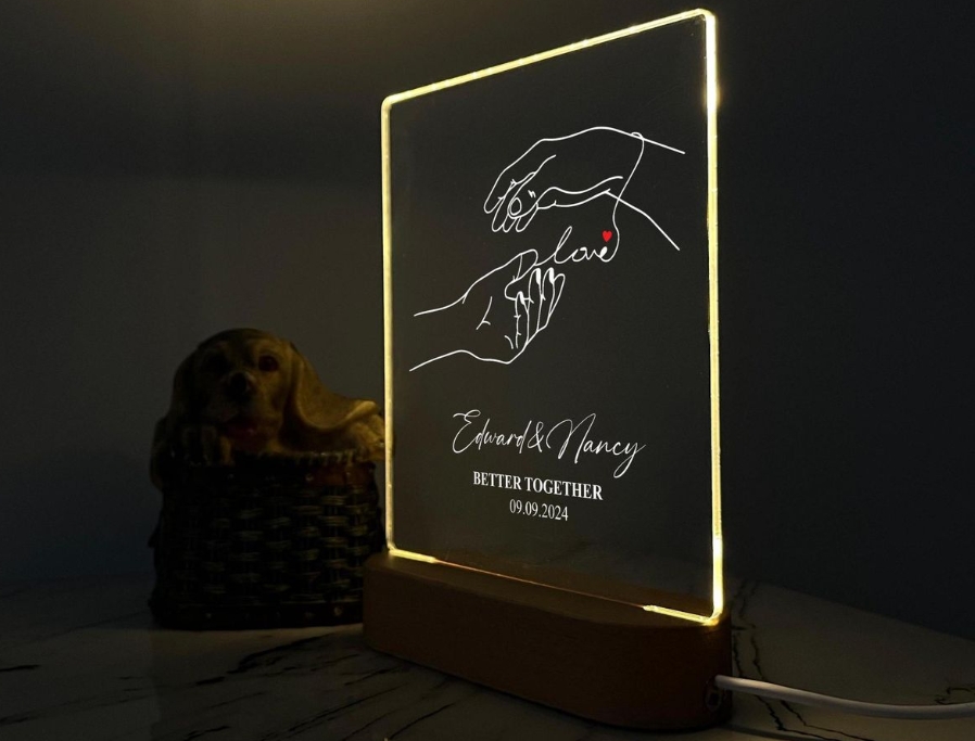 valentine's day laser engraving LED panels